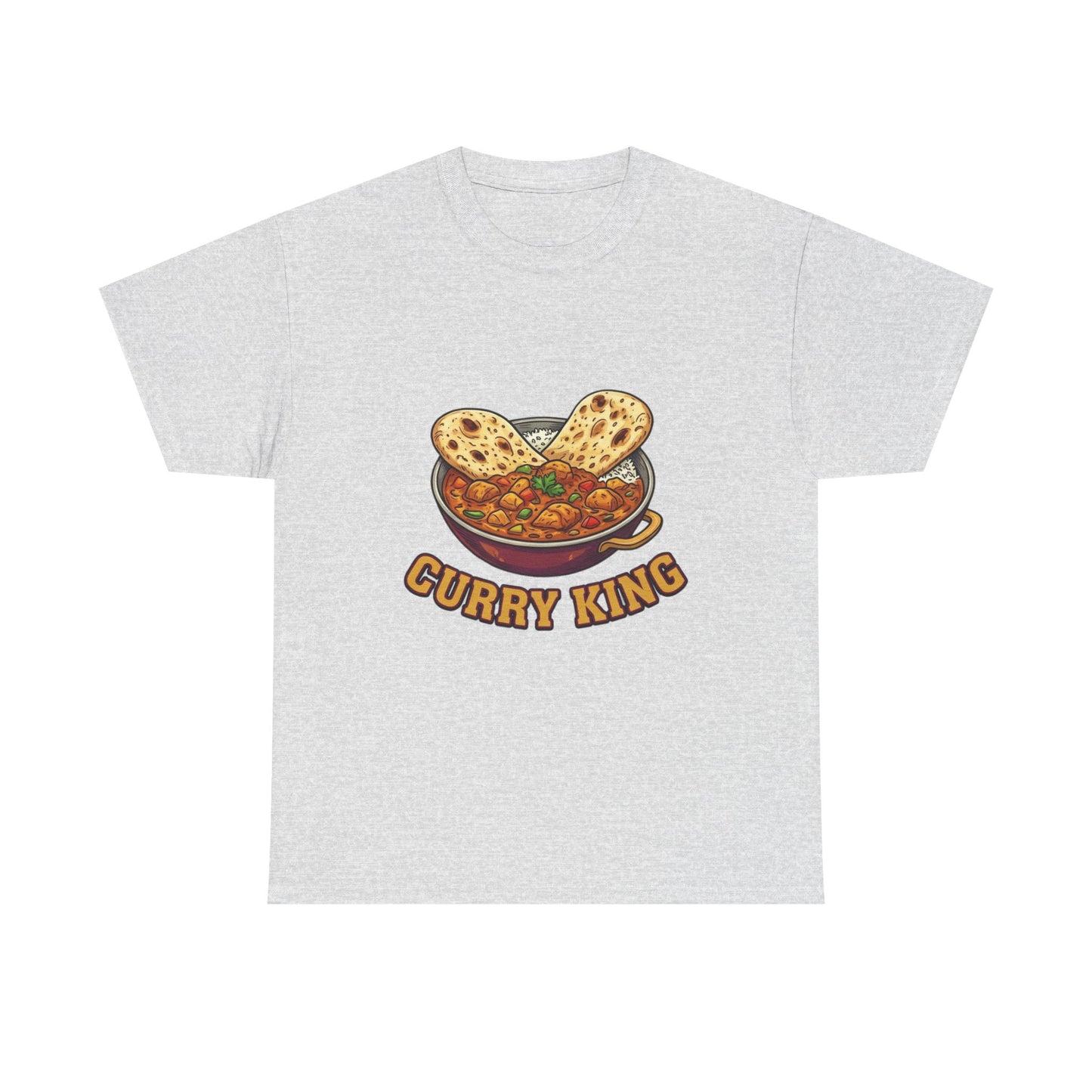 Curry King T-Shirt — Funny Indian Food Graphic Tee with Naan & Curry Bowl