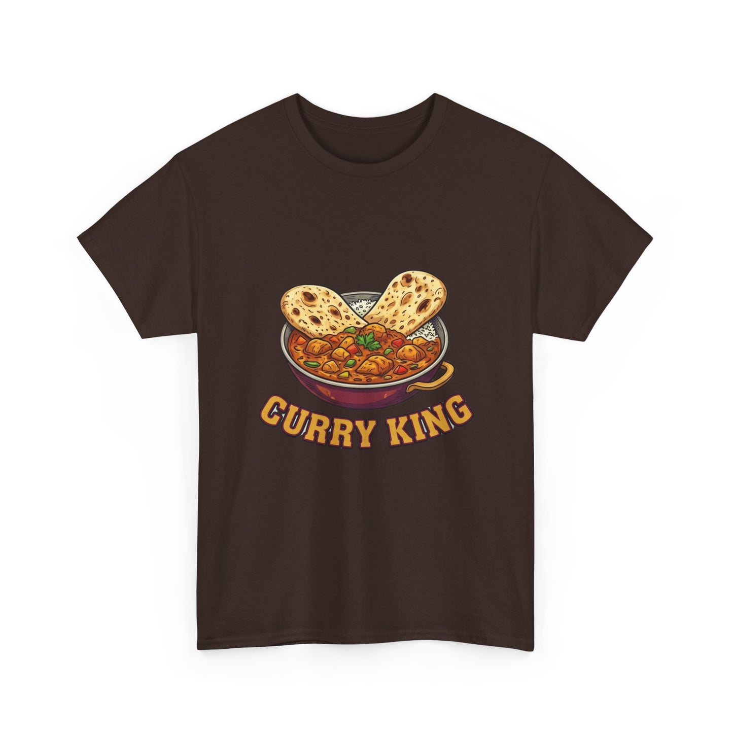 Curry King T-Shirt — Funny Indian Food Graphic Tee with Naan & Curry Bowl